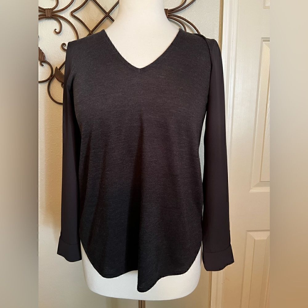 Ann Taylor XSP Mixed media blouse